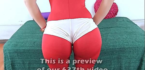  HUGE ASS Super ROUND and Tiny Waist PERFECTION Plus Cameltoe in Tight Spandex Bodysuit